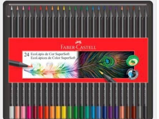 Lapis de cor 24 cores da super soft da Faber-Castell 🌈