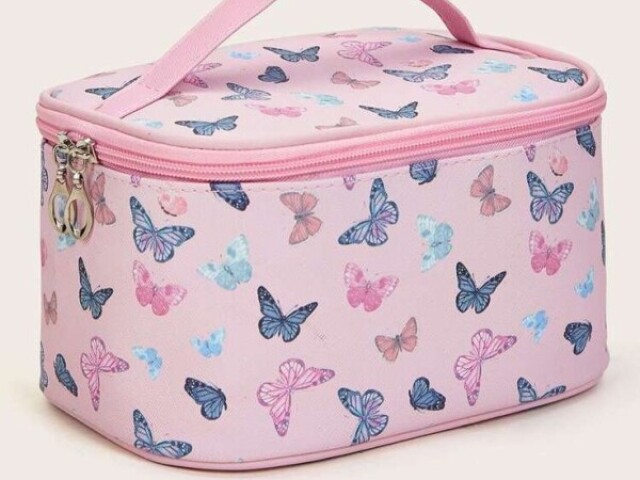 Bolsa rosa com borboleta