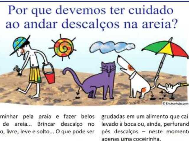 Por que devemos ter cuidado ao andar descalços na areia?