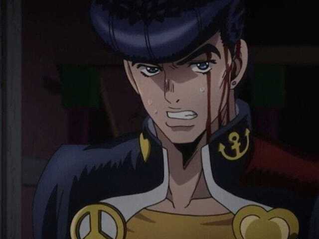 Josuke e seu cabelinho.