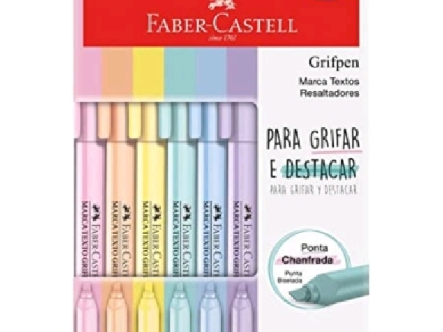 Tons pastéis, para grifar e destacar. Da faber-castell é bonitão.