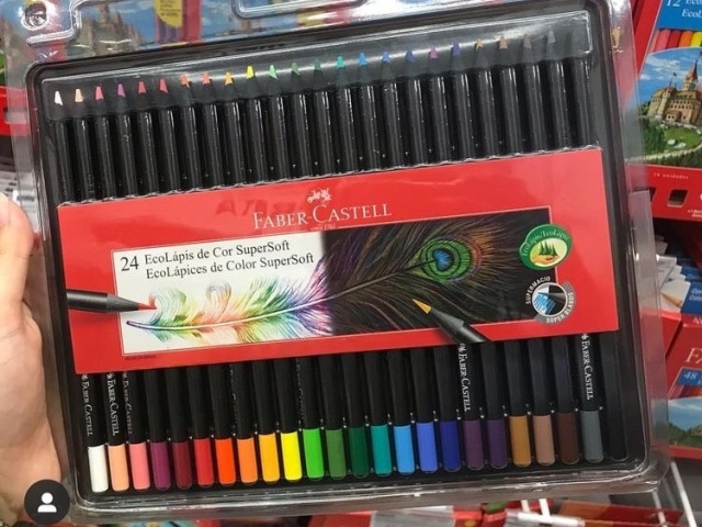 lápis de cor da faber castell 24 cores supersoft