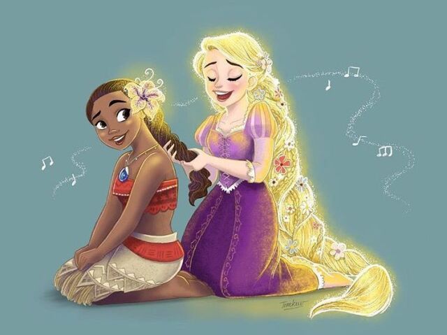 Moana🏝🟢 e Rapunzel💇🏼♀️💜