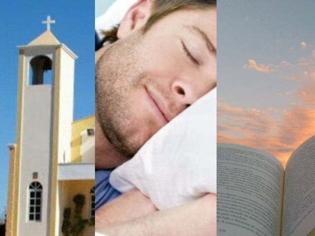 I para igreja dormim quase o dia todo, e ler livros