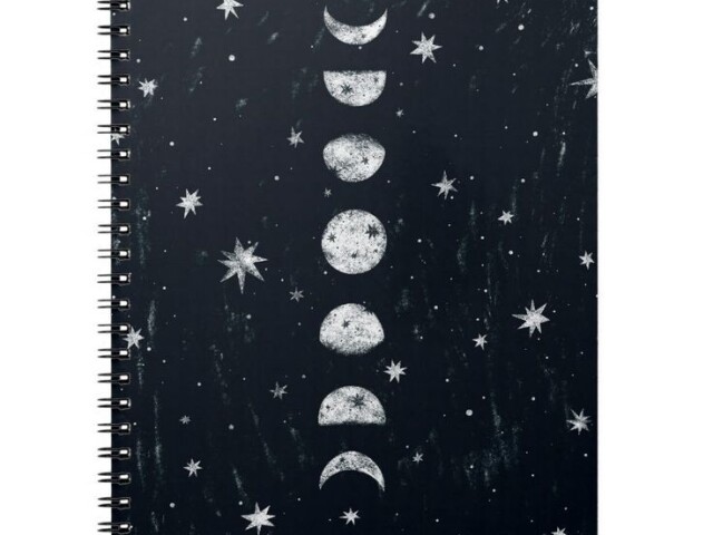 Um caderno das fases da Lua!