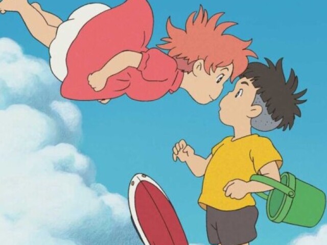 O beijo de ponyo e sosuke no final