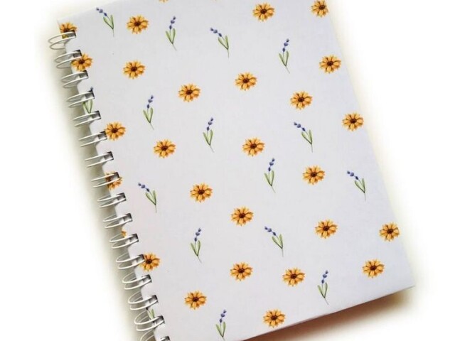 caderno de girassol