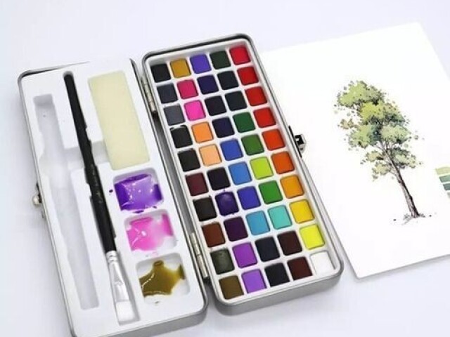 um kit de aquarela