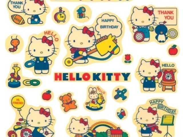 cartela de adesivos hello kitty