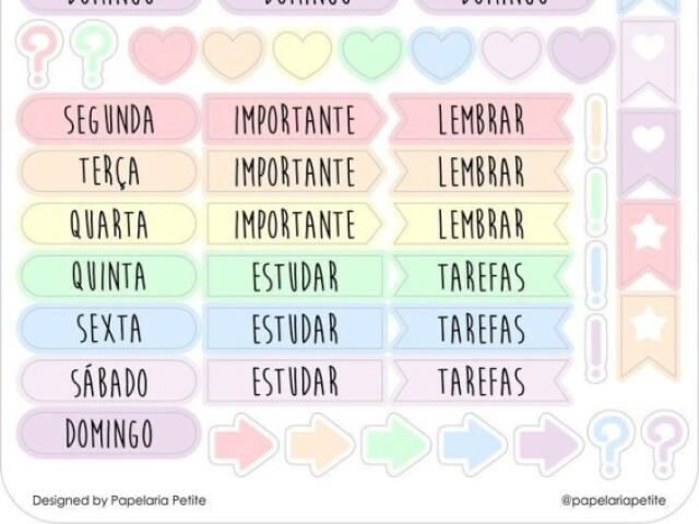 cartela de adesivos fofo