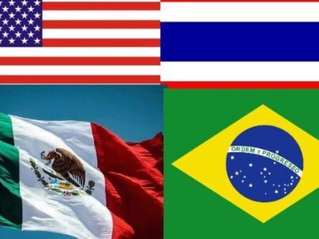 Estados Unidos, Tailândia, mexico e brasil