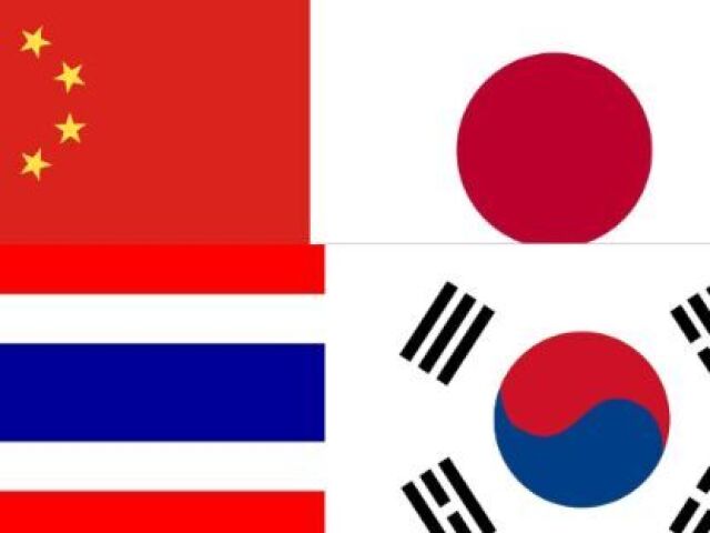 China, TailĂąndia, JapĂŁo e coreia do sul