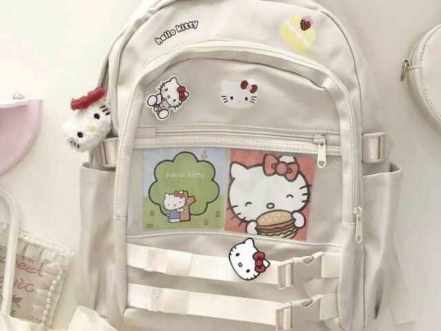 Mochila branca Hello Kitty