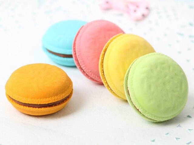 não se confunda, não são macaron, são borrachas que parecem macaron.