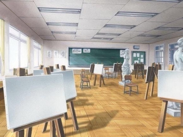 Sala de artes para mais de nove alunos.