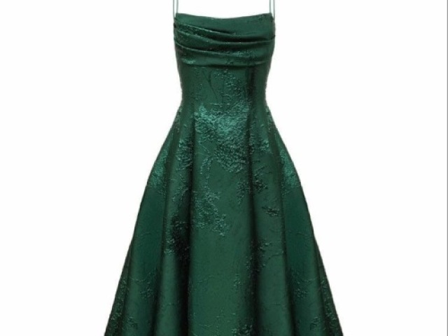 Vestido longo verde escuro .