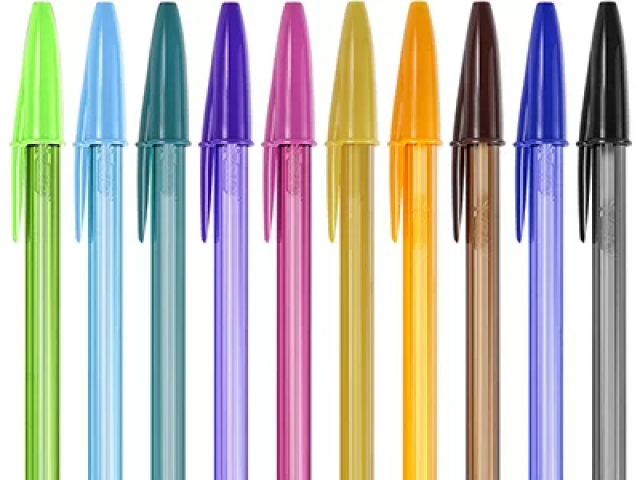 Canetas Bic coloridas