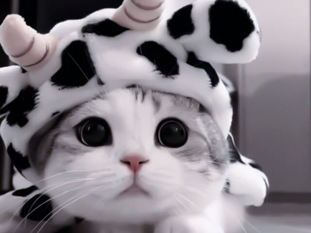 É um gatinho ou uma vaca? 🐄 ou 🐈???