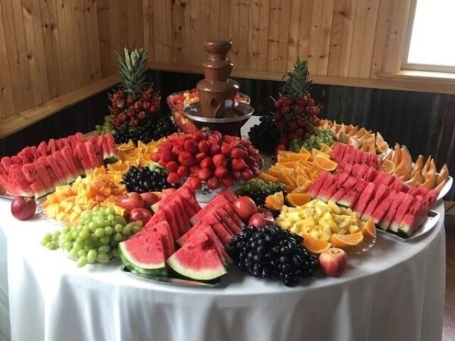 Frutas com chocolate