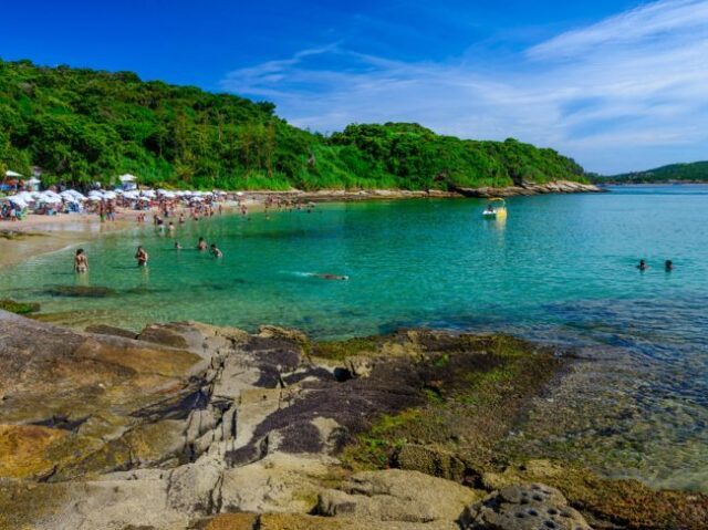 Uma praia paradisíaca.