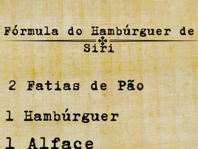 2 fatias de pão, 1 hambúrguer de Siri, alface, cebola, picles, mostarda, ketchup.