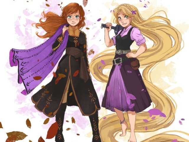 Anna e Rapunzel, pois ambas são alegres, ingênuas, espírito livre e são corajosas!