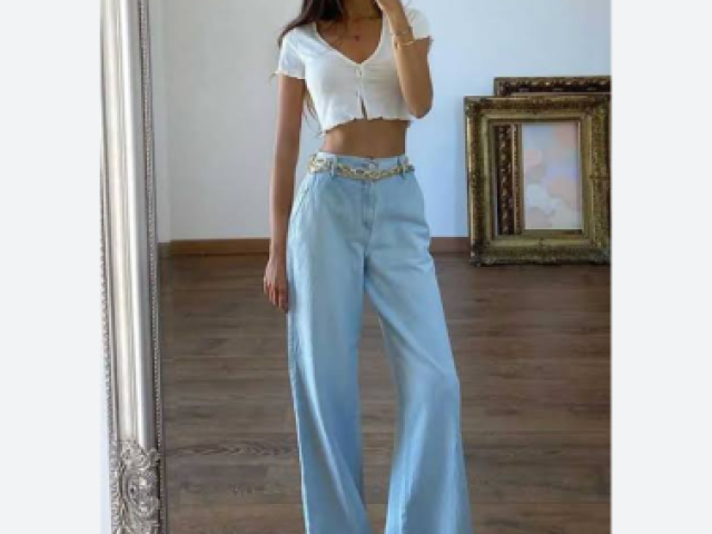 Cropped com calça jeans