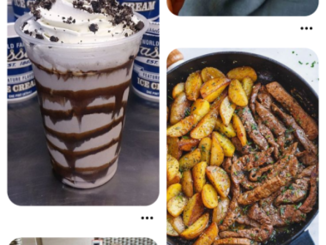 Ou Milkshake e bife com batata