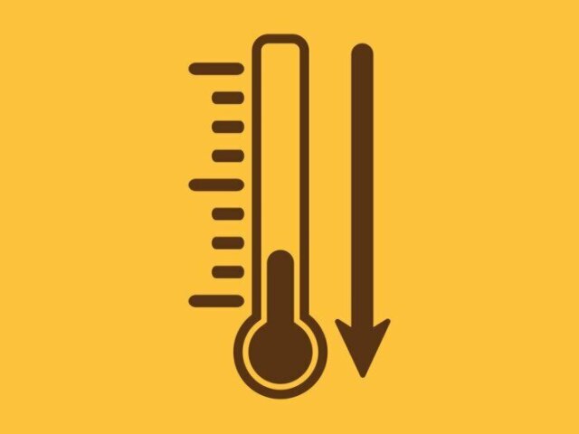 diminuição da temperatura