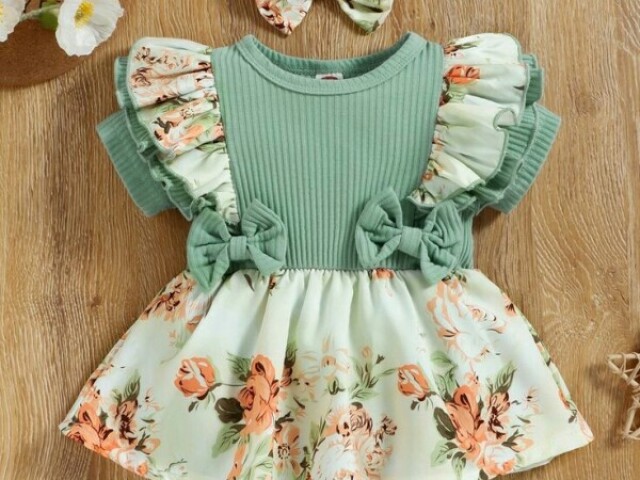 Esse vestido verde com Flores