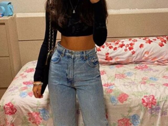 cropped + calça wide leg