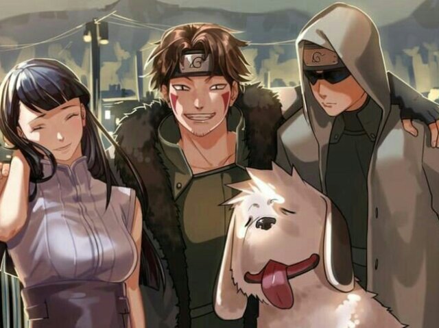 Shino, Kiba e Hinata