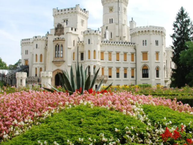 Castelo com flores em voltar