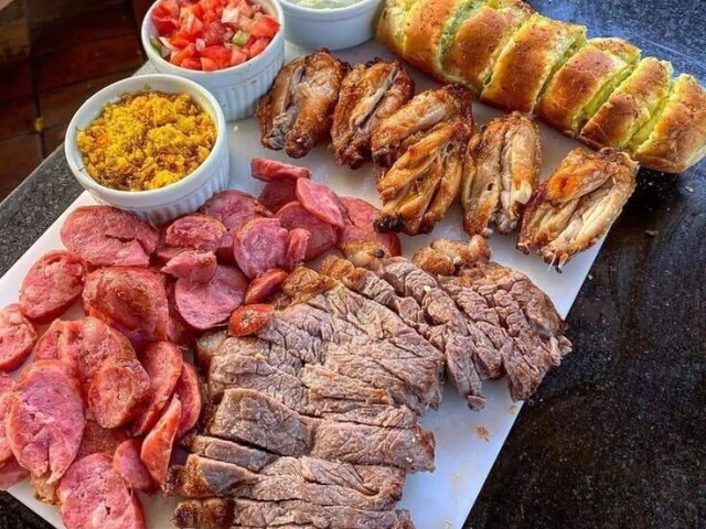 Churrasco com bebidas