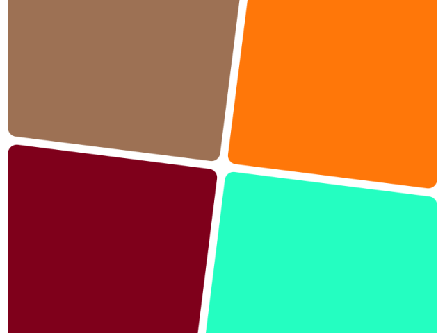 Marrom,
Laranja ,
Vinho,
Verde água