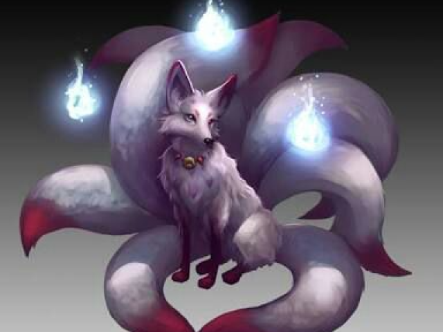 Um kitsune, uma raposa mágica do folclore japonês