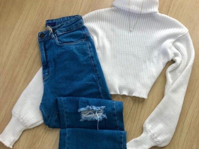 Croped e calça jeans