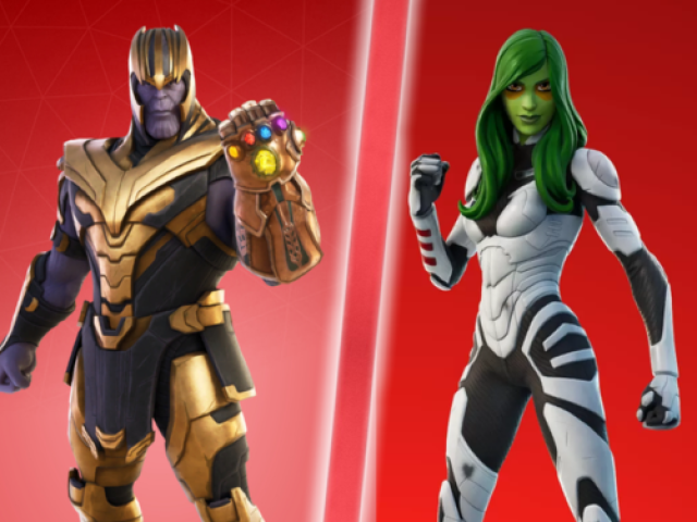 Thanos e Gamora.