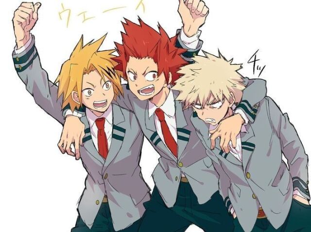 Kaminari, Kirishima e Bakugo