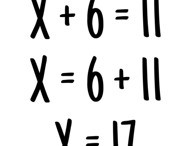 X + 6 = 11
X = 6 + 11
X = 17