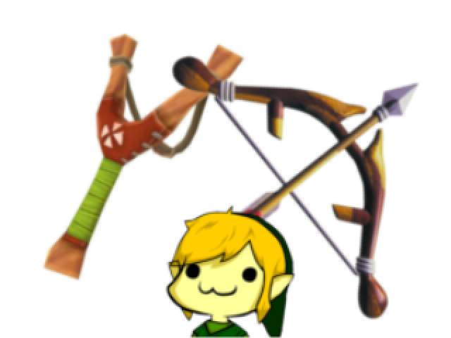 Arco e flecha/estilingue do link (a lenda de Zelda)