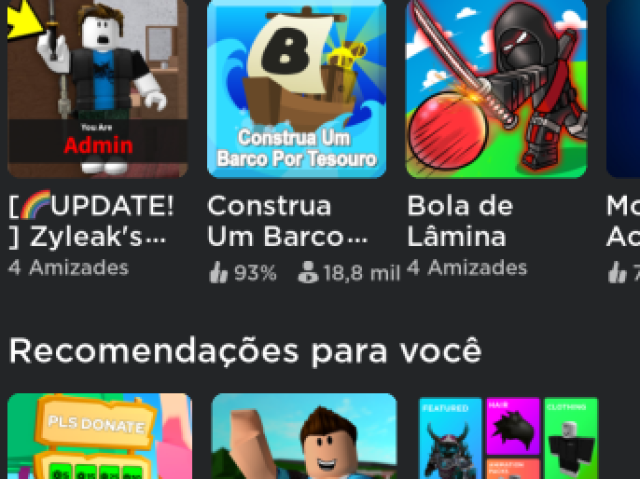 Poder jogar todos os jogos de robux grátis