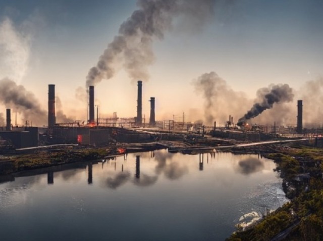 a imagem mostra industrias liberando gases na atmosfera, com isso podemos relacionar ao passado com a revolução industrial, que foi um dos principais fatores que aumentou a emissão de gases nocivos ao ser humano, e que provavelmente foi o estopim para maior produção de gases atualmente com a tecnologia.