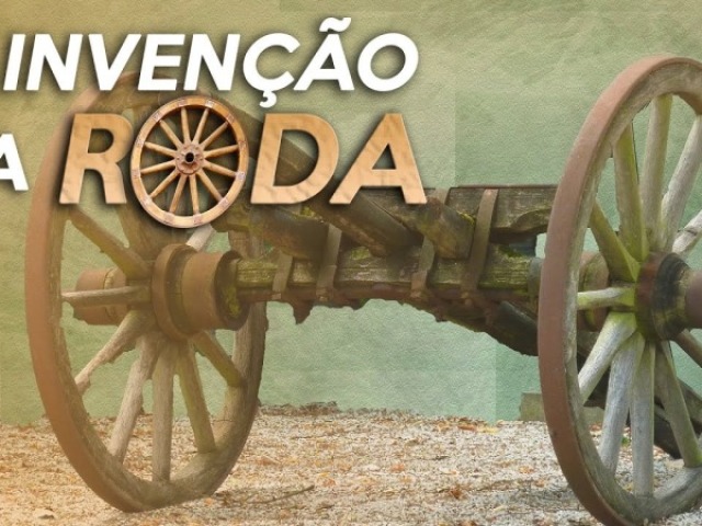 a imagem mostra a invenção da roda, que foi um dos principais motivos para emissão de gases na atmosera devido seu processo de fabricação