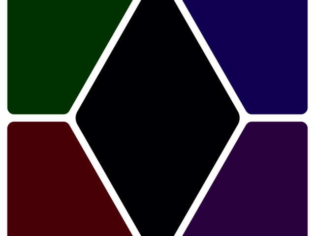 Preto, verde escuro, azul escuro, vinho, roxo escuro